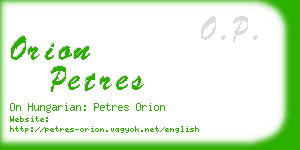 orion petres business card